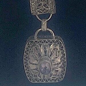 Barbara Garwood Sterling and Amethyst Necklace Mongolian Artisan Made